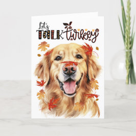Thanksgiving Golden Retriever Dog Lets Talk Turkij Feestdagen Kaart