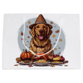 Thanksgiving Golden Retriever Groot Cadeauzakje (Voorkant)