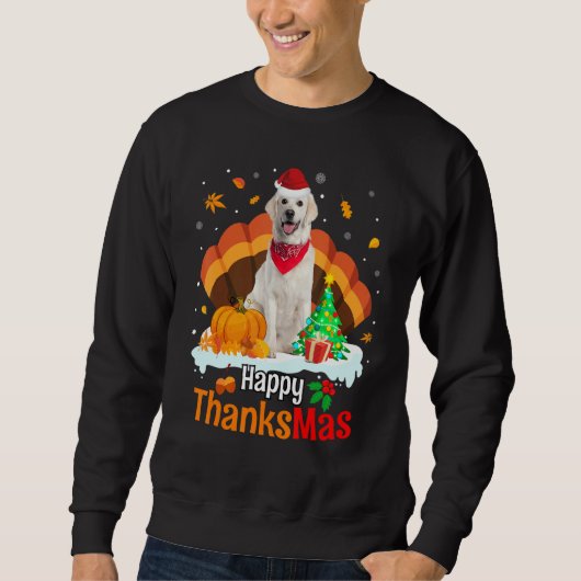Thanksgiving Golden Retriever Happy Christmas Than Trui (Voorkant)