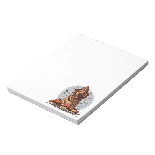 Thanksgiving Golden Retriever Notitieblok (Linkerzijde)