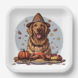 Thanksgiving Golden Retriever Papieren Bordje