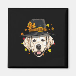 Thanksgiving Golden Retriever Pelgrim Turkije Dag  Magneet