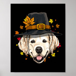 Thanksgiving Golden Retriever Pelgrim Turkije Dag Poster