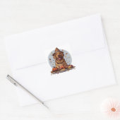 Thanksgiving Golden Retriever Vierkante Sticker (Envelop)