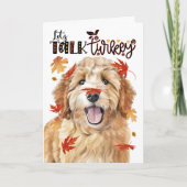 Thanksgiving Goldendoodle Dog Laten we Turkije pra Feestdagen Kaart (Voorkant)