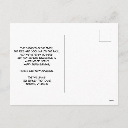 Thanksgiving Golf Cart With Moving Boxes  Feestdagenkaart (Achterkant)