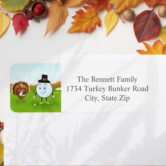 Thanksgiving Golf met kalkoen en golfbal Etiket