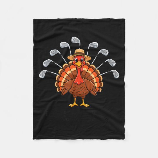 Thanksgiving Golf Turkey Funny Turkey Day Golf Cli Fleece Deken (Voorkant)