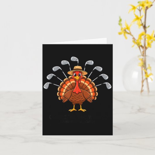Thanksgiving Golf Turkey Funny Turkey Day Golf Cli Kaart (Gele Bloem)