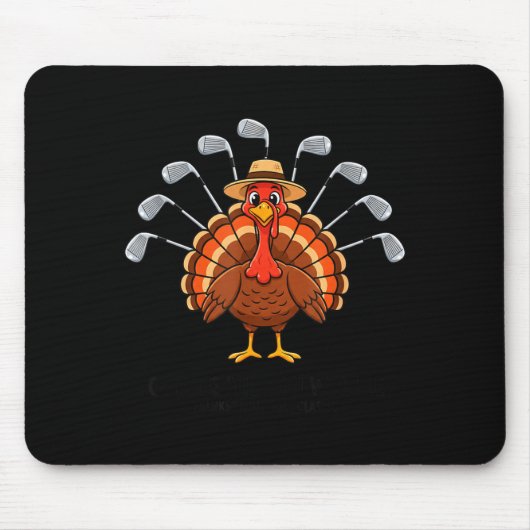 Thanksgiving Golf Turkey Funny Turkey Day Golf Cli Muismat (Voorkant)