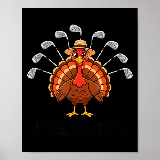 Thanksgiving Golf Turkey Funny Turkey Day Golf Cli Poster (Voorkant)