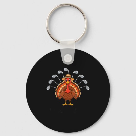 Thanksgiving Golf Turkey Funny Turkey Day Golf Cli Sleutelhanger (Voorkant)