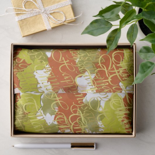 Thanksgiving, goud, tekst, herfst, herfst, viering tissuepapier (Geschenk)