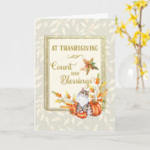 Thanksgiving graaf je zegeltje kaart (Gele Bloem)