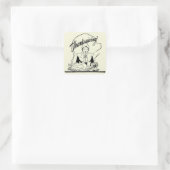  Thanksgiving Grace Beige Vierkante Sticker (Tas)