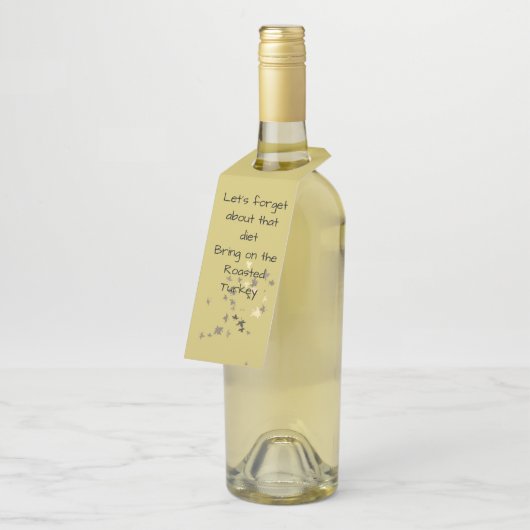 Thanksgiving - grappig Bottle Hanger Label (Schuin)