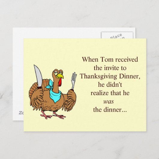 Thanksgiving Grappig Briefkaart (Voorkant / Achterkant)