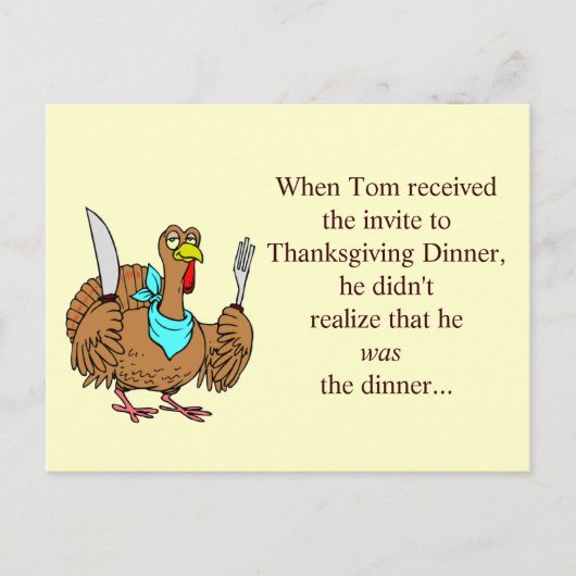 Thanksgiving Grappig Briefkaart (Voorkant)
