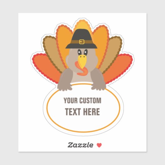 Thanksgiving Grappig Turkije aangepaste tekst sjab Sticker (Vel)