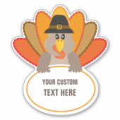 Thanksgiving Grappig Turkije aangepaste tekst sjab Sticker (Voorkant)