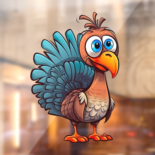 Thanksgiving Grappig Turkije Venster Cling Raamsticker (Vel 2)