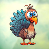 Thanksgiving Grappig Turkije Venster Cling Raamsticker (Vel 3)