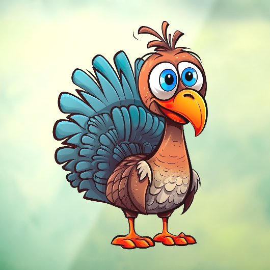 Thanksgiving Grappig Turkije Venster Cling Raamsticker (Vel 3)