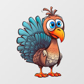Thanksgiving Grappig Turkije Venster Cling Raamsticker (Vel)