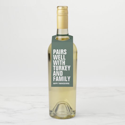 Thanksgiving grappige groene wijn flessenhanger (Op fles)