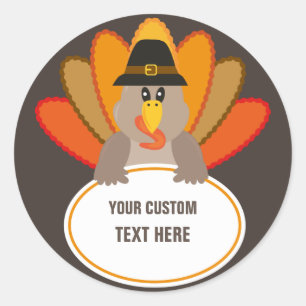 Thanksgiving grappige kant-en-klare aangepaste tek ronde sticker
