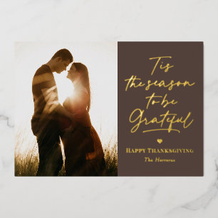 Thanksgiving Grateful Season Folie Feestdagenkaart