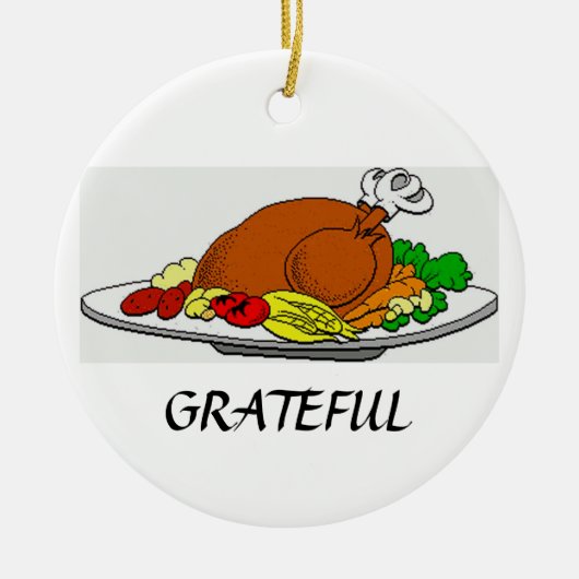 Thanksgiving Grateful Turkey Ornament (Voorkant)