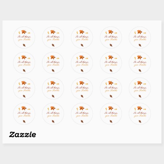 Thanksgiving Gratitude Ronde Sticker (Vel)