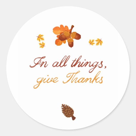 Thanksgiving Gratitude Ronde Sticker (Voorkant)