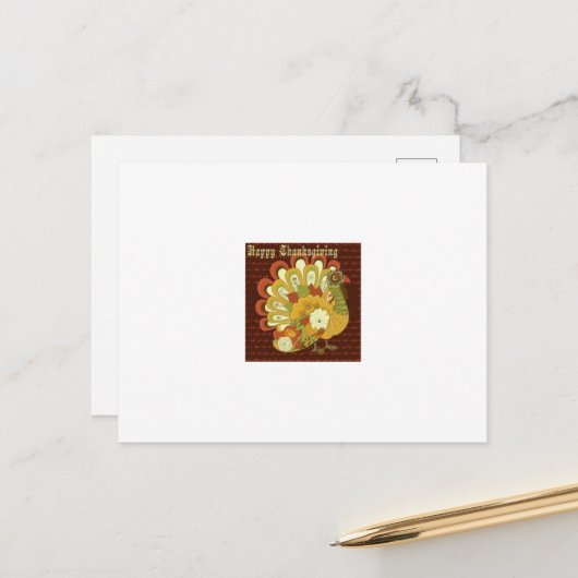 Thanksgiving Greeting Post Card Feestdagenkaart (Voorkant / Achterkant in situ)