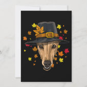 Thanksgiving Greyhound pelgrim kostuum mannen vrou Feestdagenkaart (Voorkant)