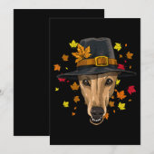 Thanksgiving Greyhound pelgrim kostuum mannen vrou Feestdagenkaart (Voorkant / Achterkant)