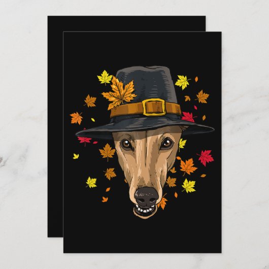 Thanksgiving Greyhound pelgrim kostuum mannen vrou Feestdagenkaart (Voorkant / Achterkant)