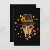 Thanksgiving Greyhound Pilgrim Costume Mannen Vrou Bedankkaart (Voorkant / Achterkant)