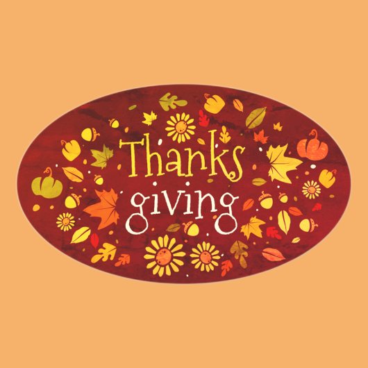 Thanksgiving Griekenland Ovale Sticker