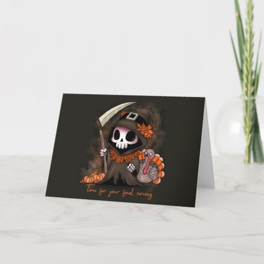 Thanksgiving Grim Reaper Feestdagen Kaart (Voorkant)