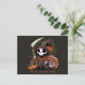 Thanksgiving Grim Reaper Feestdagenkaart (Staand voorkant)