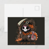 Thanksgiving Grim Reaper Feestdagenkaart (Voorkant / Achterkant)