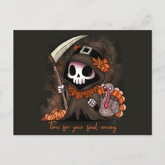 Thanksgiving Grim Reaper Feestdagenkaart (Voorkant)