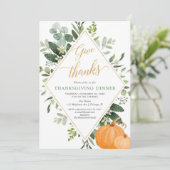 Thanksgiving Groene groene bladeren goudbruine bla Kaart (Staand voorkant)