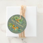 Thanksgiving groene herfst laat Waterverf Herfst Bedankjes Labels (In situ)