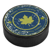 Thanksgiving Groene Maple Leaf, Ice Hockey Puck (3/4)