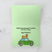 Thanksgiving groene Retro Fiat 500 Kaart (Binnen)