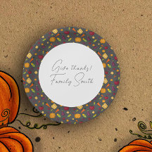 Thanksgiving groenten patroon grijs op maat