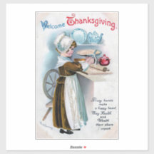 Thanksgiving Groet met Pilgrim Girl Ba